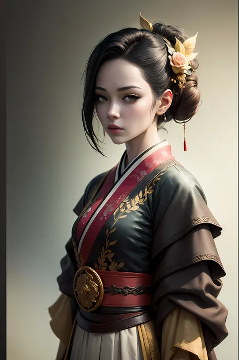 Art by Coby Whitmore, Ray Caesar,  Han Hyo-Joo in hanbok, updo tight hair with jade and gold hairpin. Korean rose, watercolor, ink wash, free hand painting, splash, color dripping, cinematic lighting,  insanely beautiful details, summer, centered, timid, ,...