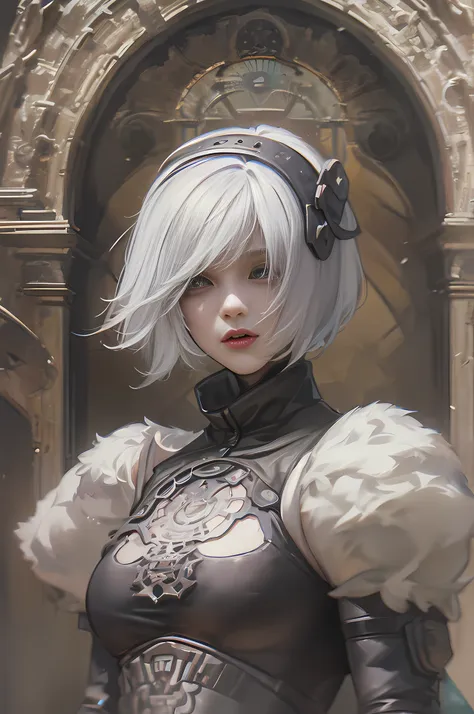 greg rutkowski artstyle, nier automata 2b, watercolor, trending on artstation, sharp focus, studio photo, intricate details, hig...