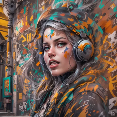 portatrait lady gagavibrant and expressive street art graffiti with bold colors and intricate details, ultra realistic, 8 k  UHD by Alex Webb telescope artstation, deviantart 8k quality realistic sharp light  masterpiece art style photoshop cartoon caricat...