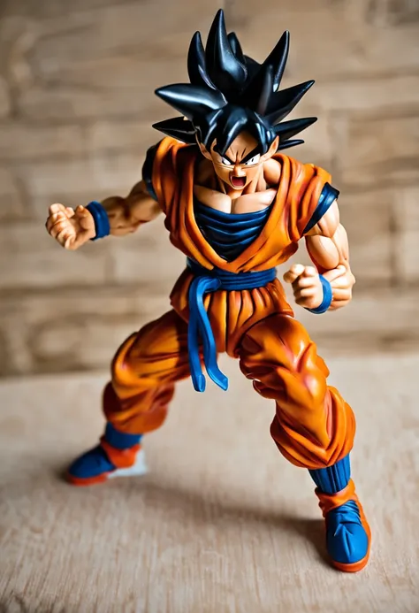 ::style Photo, goku action figure, real toy, attack pose, plastic, toy, Photo ::n_style anime, drawing, unreal