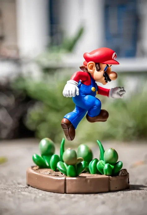 ::style focused Photo, Mario bros, (action figure) , real toy, attack pose, plastic, toy, Photo ::n_style anime, drawing, unreal, unfocused