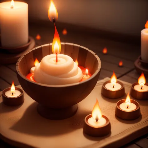 Video of candle with flame in motion, hiper realista, super realísta, 8K.