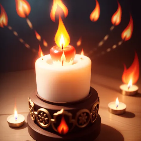 Video of the candle with flame in motion, Hiper realista, super realísta, 8k.