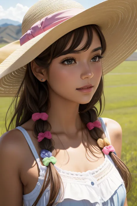 "girl Accessories:EX Hat:Sun Hat, Hair Accessories:EX Scrunchie"