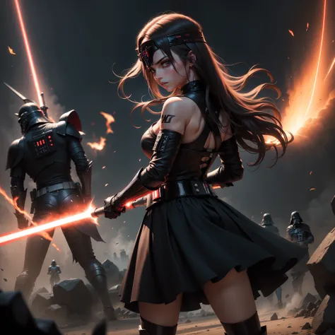 Darth Vader , Darth mulher, mulher sith, mulher jedi, Sabre Exhibition, guerreira,estrela da morte, sabre de luz, Sith, guerra nas estrelas, Darth Vader, Darth Vader empunhando o sabre pra matar palpatiny, Anakin Skywalker. Darth Vader nas trevas, luta, lu...