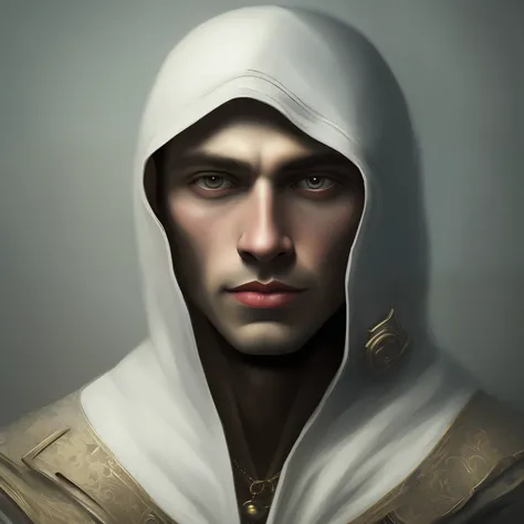 homem arafed em um hoodedie com um capuz em, Homem misterioso, retrato do conceito do personagem, Epic portrait illustration, Pintura Digital de Luz Dura, retrato de arte conceitual simples de, RPG retrato arte conceitual, pintura digital de personagens, r...