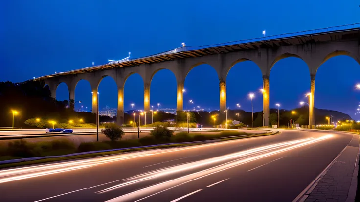 Rainy night viaduct Maybach