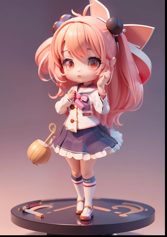 Cute girl in Japanese sailor suit，Cute girl in school uniform， render of a cute 3d anime girl, 3D style anime, stylized anime, kawaii hq render, 3 d render official art, stylized anime, render of april, highly detailed character, advanced digital chibi art...