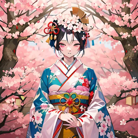 Design a captivating character named Sakura inspired by the concept of a bold and flamboyant "Maiko" (Maiko) to be featured on the packaging. Embrace the perception of "Maiko" from the perspective of foreign tourists visiting Japan and infuse the character...