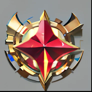 Close-up of gold and red stars，There is a red star on it, league of legends champion, ability image, league of legends inventory item, kda, style of league of legends, character icon, game icon stylized, Game icon, game icon asset, League of Legends style,...