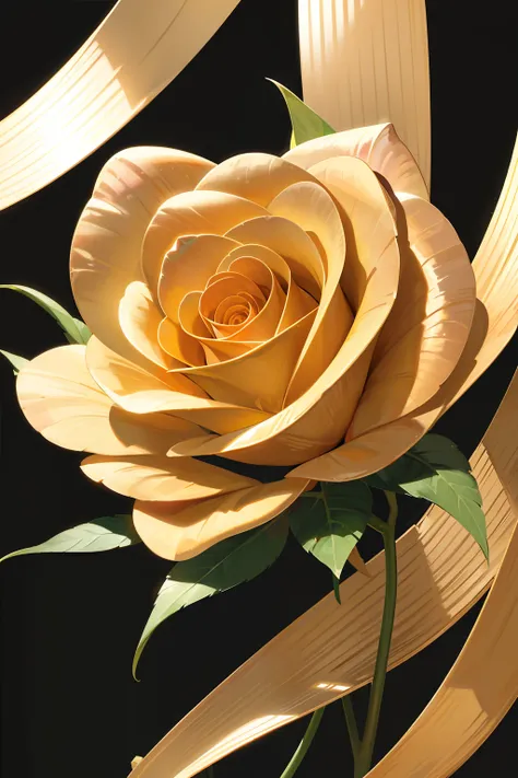 1 full golden all-metal rose，metalictexture，All metals，gold parts，Reflectors，Material of metal，golden flowers，super detailing，Ultra-clear image quality，solid color backdrop，