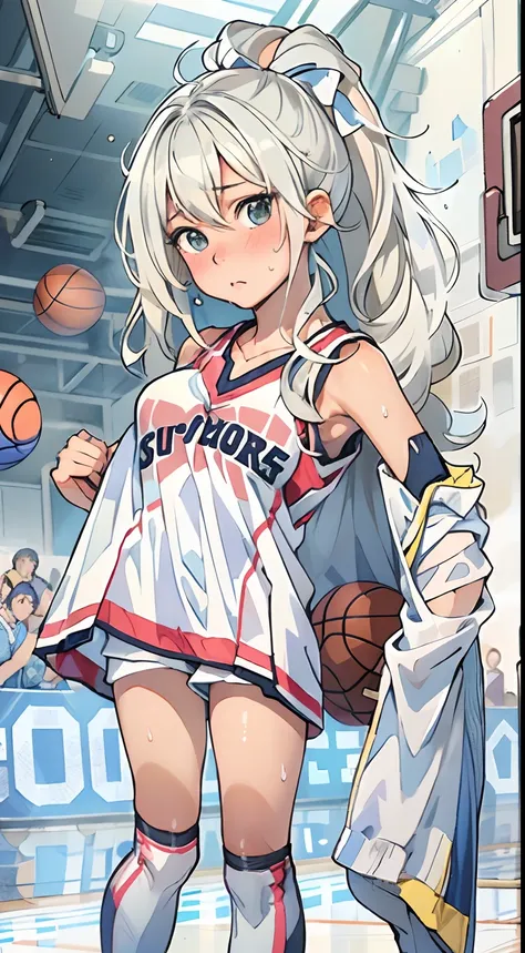 (((masterpiece))), (((best quality))), (((ultra detailed))), (((high-resolution))), ((super fine illustration)), ((Ultimate cutie)), detailed beautiful face,(white hair), shiny hair, ((((gyaru)))), (medium breasts), (((solo))), (((embarrassed expression)))...