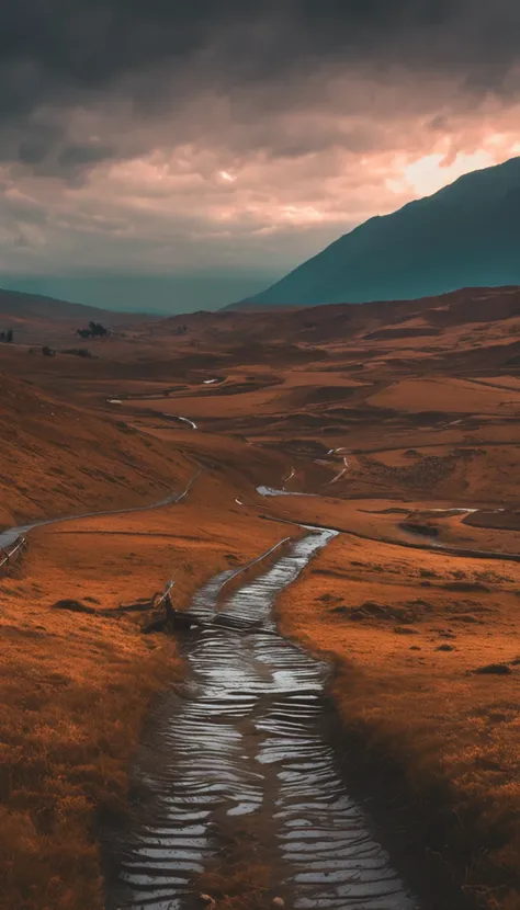 Withered vines, old trees, dark crows, small bridges and flowing water, people on the ancient road, westerly wind and thin horses, the sun sets, heartbroken people are at the end of the world