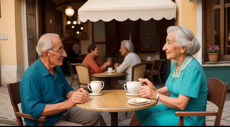 Date: 1952
Country: Italy
Description: In a charming Italian village, an elderly couple sits at a café, sipping espresso and engaging in lively conversation as they watch life unfold in the piazza.