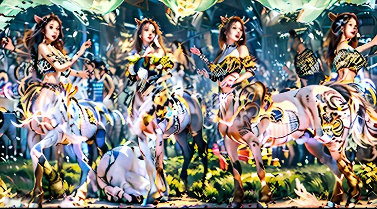 In this beautiful illustration，Eight unique female centaur characters are showcased，They all have their own characteristics，Vivid and interesting。A radiant angel centaur from the celestial realm，To hellish centaurs surrounded by nightmarish flames，Then to ...