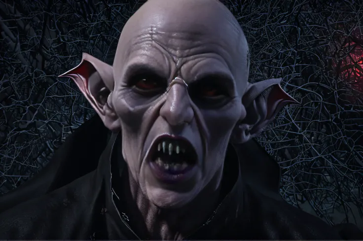 raw photo, best, masterpiece, best quality, high quality, extremely detailed (scary male nosferatu vampire lord: 1.3), elder vam...