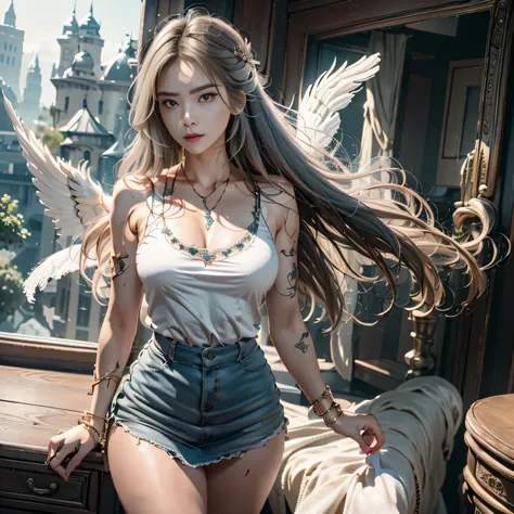 hyper HD, Anatomically correct, retinas, Super detail, Award-Awarded, Best quality, High details, Textured skin, Masterpiece, ccurate, High quality, A high resolution, 8K，1girl in, 独奏, offcial art, Unity 8k wallpaper, ultra - detailed, prettify、Aesthetic, ...