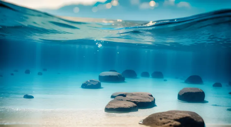 Wake up from chaos, partially underwater shot