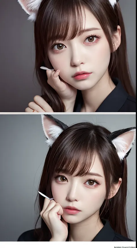 masutepiece, Best Quality, Illustration, Ultra-detailed, finely detail, hight resolution, 8K Wallpaper, Perfect dynamic composition, cat ear、cat ear、cat ear