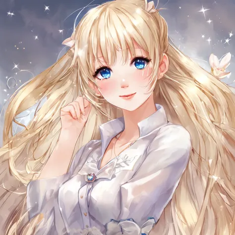 portlate、(School Uniforms)、bright expression、poneyTail、Young shiny shiny white shiny skin、Best Looks、Blonde reflected light、Platinum blonde hair with dazzling highlights、shiny light hair,、Super long silky straight hair、Beautiful bangs that shine、Glowing cr...