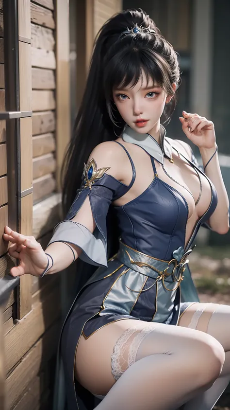 Arad woman in dress sitting on windowsill, cute anime waifu in a nice dress, trending on cgstation, 8K high quality detailed art, anime barbie in white stockings, highly detailed exquisite fanart, Extremely detailed Artgerm, the anime girl is crouching, fl...