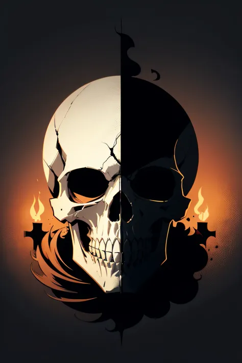 skull, blasphemous game, flat vector