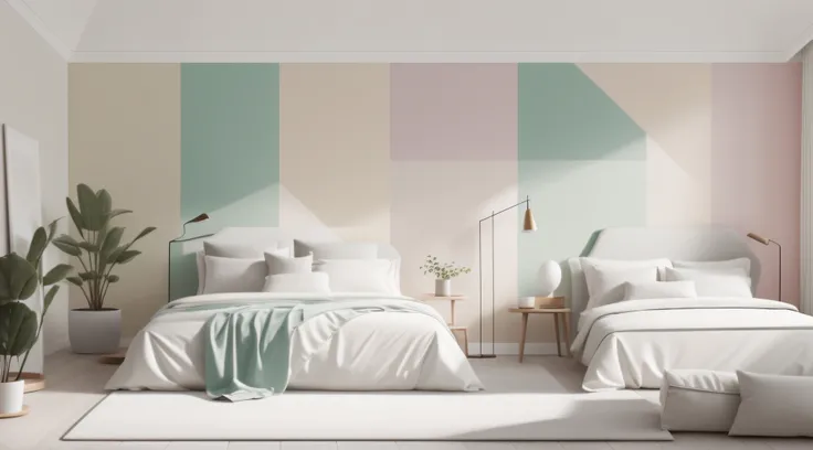 A minimalist wall with a pastel color