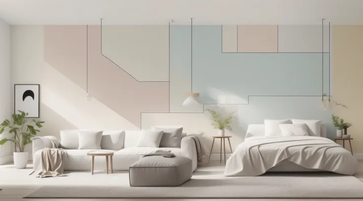 A minimalist wall with a pastel color