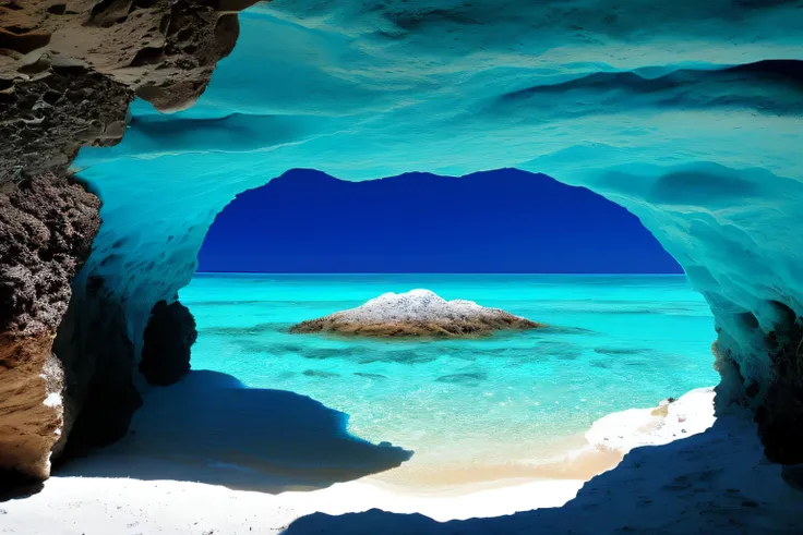 Inner cave, Cobalt Blue Ocean, village