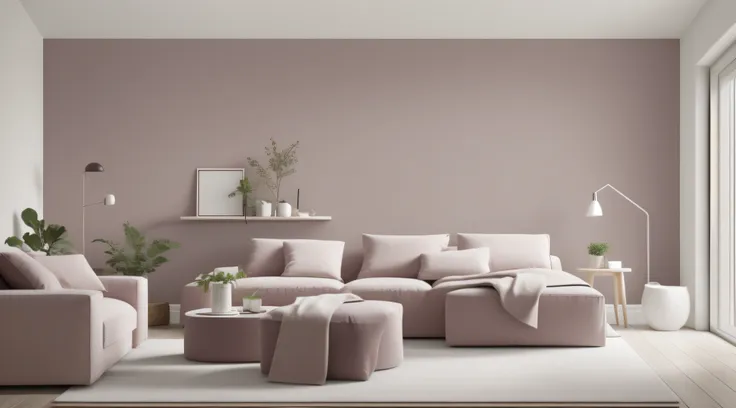 (a minimalist wall with a soothing french mauve color)