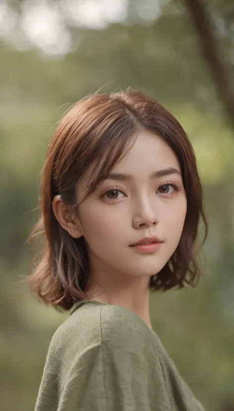 ​masterpiece、Cinematic portrait photography、octan render、8K、1girl in、sixteen years old、Calm、(Eye for realistic details、natural skin textures、Realistic face details)、Soft dramatic lighting、depth of fields、bokeh dof、vibrant detail、finely detail、Surreal、Hazy ...