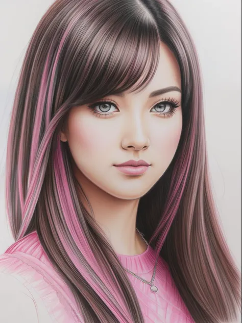 Hidgly detailed pencil color sketch of Lisa Black Pink