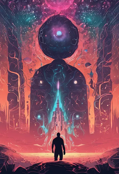 hombre en el centro, en medio del magico universo, cuerpo astral, eterico, Etheric atmosphere, Aurico