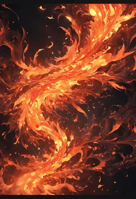 Fire closeup on black background and black background, flame fractal, Highly detailed generative art, Flame texture, intricate overlay flames imagery, Hell background, abstract paintings. 8K, fractal fire background, swirling flames in background, Paint po...