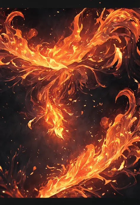 Fire closeup on black background and black background, flame fractal, Highly detailed generative art, Flame texture, intricate overlay flames imagery, Hell background, abstract paintings. 8K, fractal fire background, swirling flames in background, Paint po...