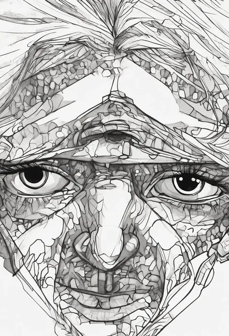 Someone is drawing a close-up picture of a persons eyes, Ink illustration with shadows, hand drawn animation, Enhanced eye detail, Black and white ink style, Detailed face and eyes, sketched 4k, illustration sharp detail, Details in shadow, hand drawn anim...