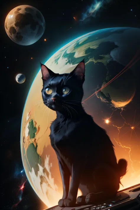 BLACK CAT IN SPACE