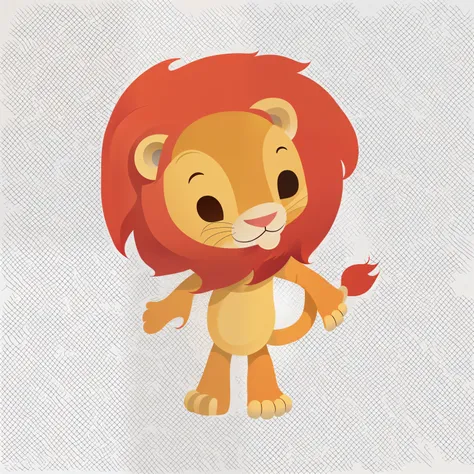 Cartoon lion with big mane standing in front of white background, Cute lion, 2 d full body lion, aslan the lion, lion, Lion body, adorable digital art, Cute:2, inspired by Leo Leuppi, simba, lion icon, Created in Adobe Illustrator, cute artwork, mascot ill...