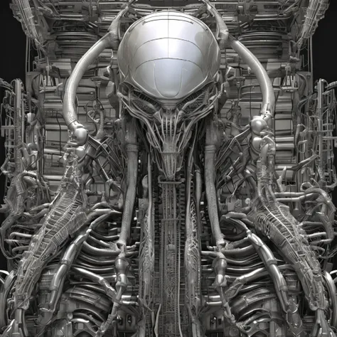 Engenheiro na nave Prometeus Alien cena HR Giger estilo  ::n_desenho de estilo, Low-quality imperfection, boneco, jogo, anime