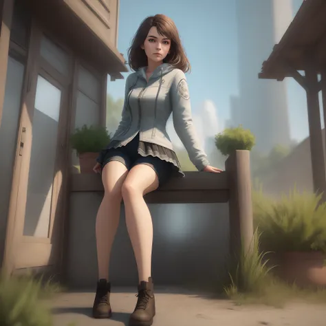 1girll，tmasterpiece，8k，Half realistic，4k，RTX，Shaders，Excellent texture work，Eight outside the legs