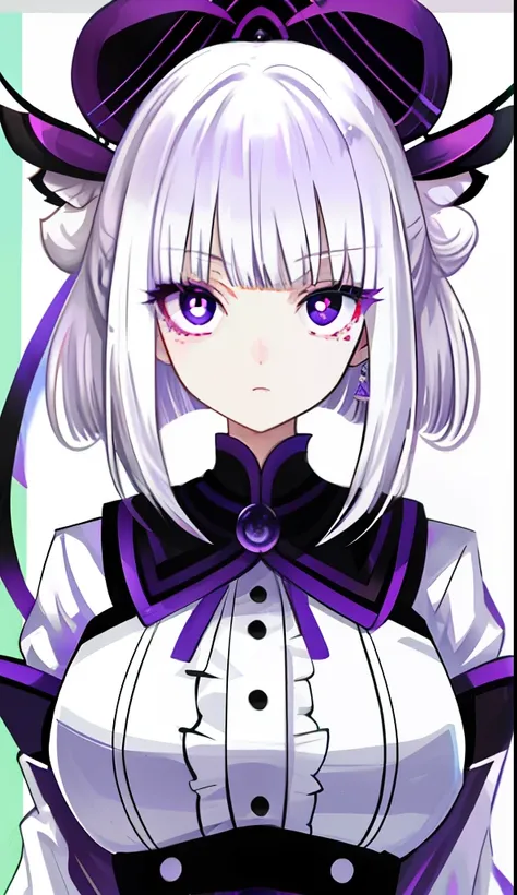 White-haired, large-breasted purple pupils，Moe girl