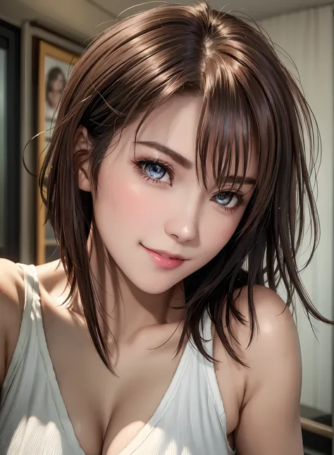 top quality, ultra high resolution, (photorealistic: 1.4), beautiful eyes, super beautiful, short hair, beautiful breasts, lover...