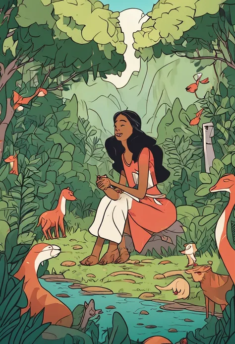 cria uma nova imagem de Mia: Uma arqueira talentosa com um humor indiferente e uma atitude independente. Mia grew up in the lush forests of the kingdom and is passionate about nature. She brings balance to the group with her wisdom and connection to the wo...