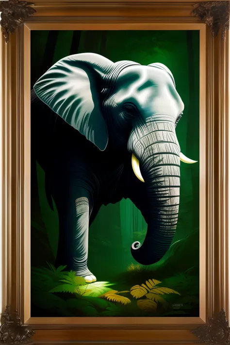 glowing plants, a deep, dark forest, a wise elephant, smooth leather, sleek, in the style of Michelangelo.
The brush strokes in this painting are Textured and Wild.