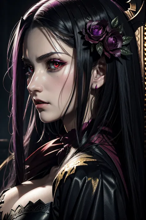 Vampire girl Shalltear Bloodfallen: Overlord anime, best quality, masterpiece, (realistic:1.2), Front, detailed face, (((masterpiece))), (((best quality))),(((extremely detailed))), illustration, mysterious,