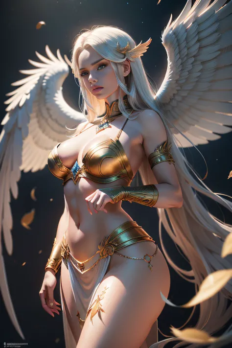 tmasterpiece，A high resolution，8K，CG animation，The image of an angel in Western mythology，Woman with wings