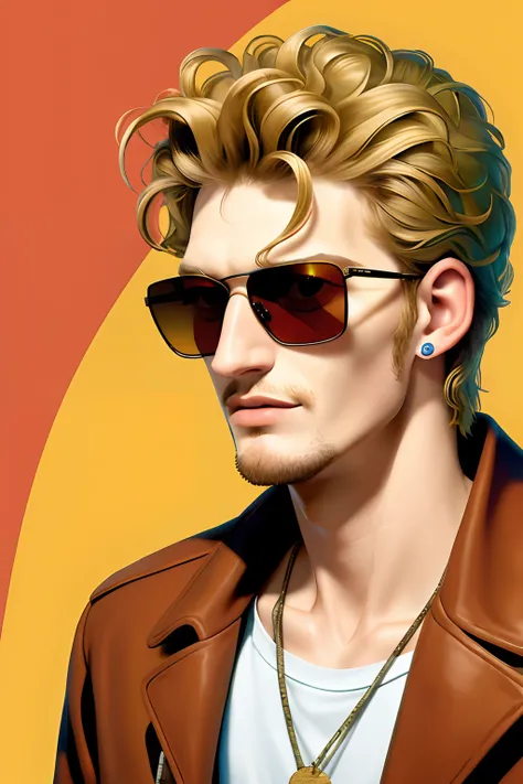 obra prima, melhor qualidade, super detalhado, charge, Layne Staley, sunglasses