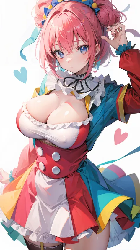 anime girl, clown with big breasts