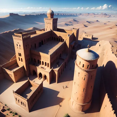 Moroccan castle Legendary architecture super detailed hyper realistic textures