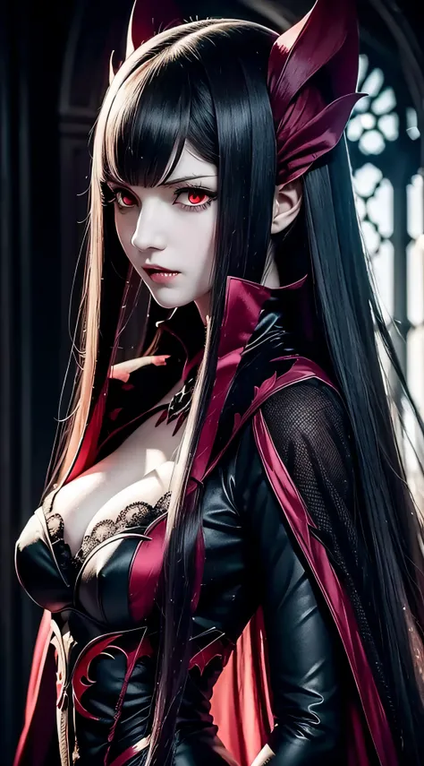 Vampire girl Shalltear Bloodfallen: Overlord anime, best quality, masterpiece, (realistic:1.2), Front, detailed face, (((masterpiece))), (((best quality))),(((extremely detailed))), illustration, mysterious,